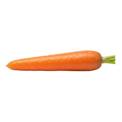 A single bright orange carrot isolated on transparent background