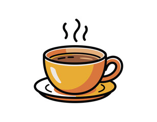 Obraz premium Warm coffee in a mug, perfect for morning comfort and joy vector clipart, isolated on white background.