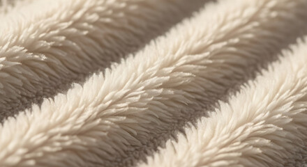 Close up of a textured white fluffy fabric