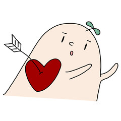 white radish full of heart with a smile