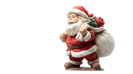 Santa Claus with Gift Bag, isolated on transparent background