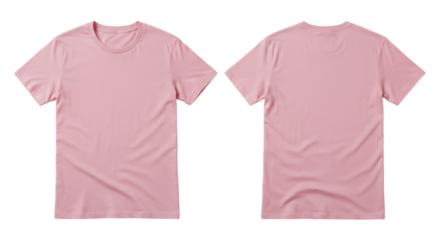 Tshirt Shirt Pink Casual Clothing Front Back View Mockup Template