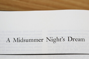 Title page for Shakespeare's play A Midsummer's Night Dream