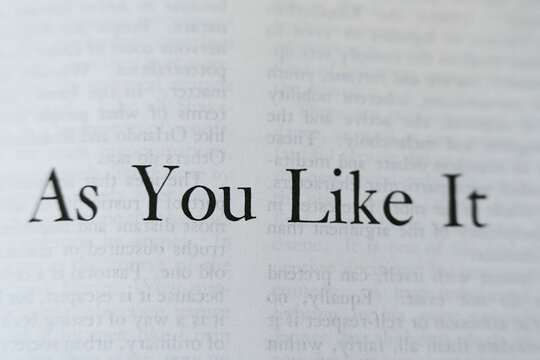 Title page for Shakespeare's play As You Like It