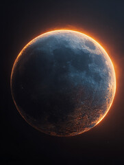 Obraz premium Celestial event moonrise over earth astronomy digital art cosmic environment close-up view lunar phenomenon captured