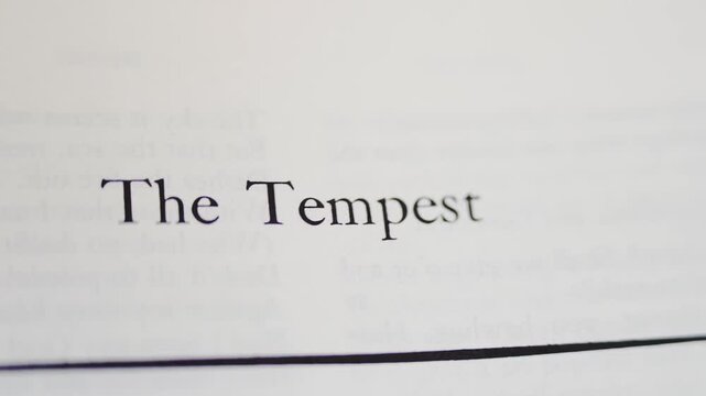 Title page for Shakespeare's play The Tempest