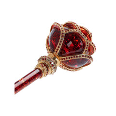 Fototapeta premium Ornate Ruby and Gold Scepter - Close-Up Detail of Luxurious Royal Regalia