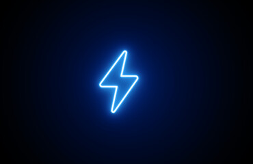 Fototapeta premium Neon power Energy icon on black background. Neon lighting icon. Battery charging power icon. Glowing neon Charging flashlight icon on black background. Neon glowing Energy, electricity, power icon