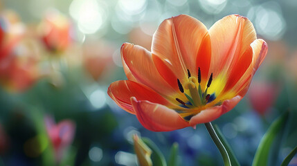 A close-up of a vibrant tulip