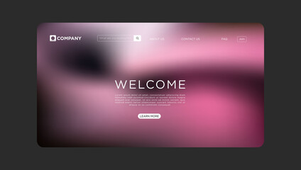 Fototapeta premium Modern website template design with welcoming pink gradient for business startup landing page 