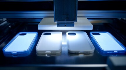 Robotic Automation System Printing Custom Designs on Smartphone Protective Cases