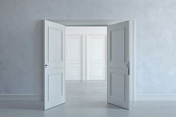 empty white room with white door