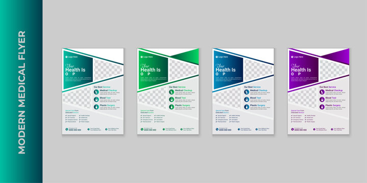 Modern Medical Flyer and Healthcare Poster Design Editable A4 Template for Hospital, Clinic, Doctor, and Pharmacy Marketing, Corporate Health Brochure, and Wellness Event Promotion