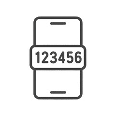 Minimalist Smartphone with OTP Code Display – Two-Factor Authentication Vector Icon