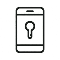 Minimalist Smartphone with Lock Icon – Mobile Security Vector Outline