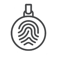 Minimalist Circular Pendant with Fingerprint Pattern – Biometric Security Line Icon