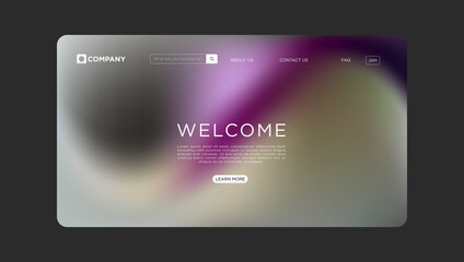 Naklejka premium Modern welcome screen design for your website or app with soft purple and grey hues and clean layout 