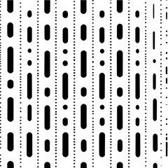Seamless black and white pattern vector design with abstract shapes for textile and background applications