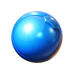 Obraz premium Shiny Blue Glossy Sphere 3D Illustration