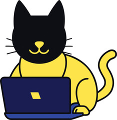 cat with laptop