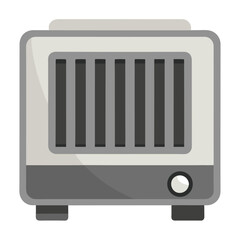 Grey wall mounted heater vector illustration