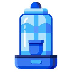 Blue water purifier device with transparent elements