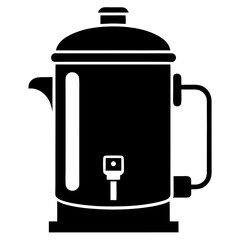 Black silhouette of a hot water dispenser machine