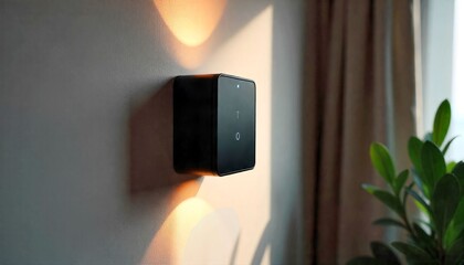 Modern wall switch with soft lighting in a stylish interior setting