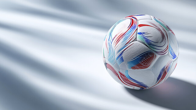 Futuristic Studio Photo of High-Tech Smart Football With Embedded Sensor Tracks and Modern Texture for Innovation in Sports Gear