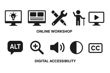 Icons for online workshop and digital accessibility