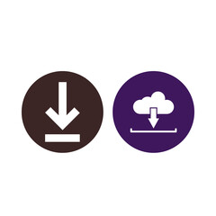 Download icons with cloud symbol isolated on transparent background