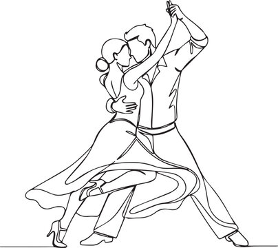vector illustration of a dancing couple