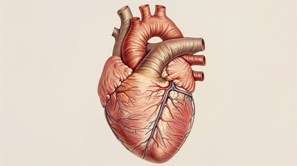 Anatomical Depth: Intricate Detail Diagram of Heart Anatomy – Magnified Views of Myocardial Layers, Endocardium, Epicardium, Fine-Structured Valves (Chordae Tendineae, Papillary Muscles)