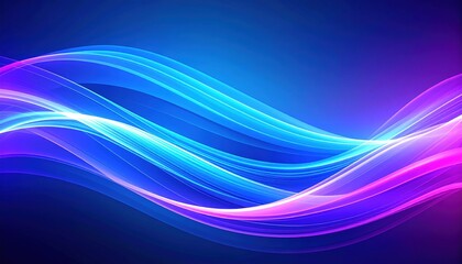Obraz premium Abstract light bending wave lines in vibrant blue and purple colors creating a dynamic background with glowing effect