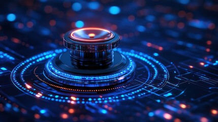 Futuristic medical device in digital interface