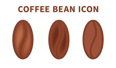 Coffee bean icon set on white background