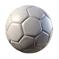 Classic white soccer ball with hexagonal and pentagonal panels isolated on a clean white background