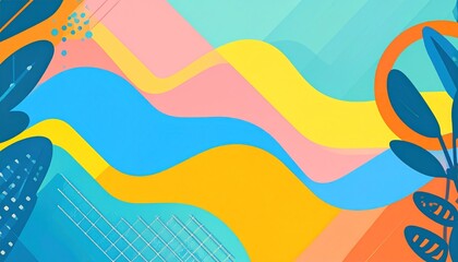 Abstract Composition with Gradient and Mesh Layout in Pastel Colors