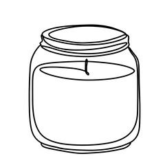 Scented candle in a glass jar one line art  drawing 