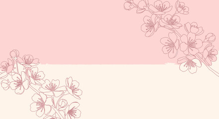 Naklejka premium Elegant Floral Cherry Blossom Background Illustration with Pastel Pink Tones