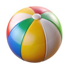 3d colorful beach ball isolated on transparent background