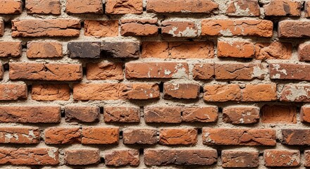 Close up texture of aged red brick wall for background or wallpaper and brickwork architecture design background