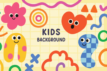 Playful hand drawn doodle background featuring colorful children s illustrations perfect for packaging wallpaper and vibrant print designs