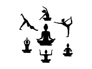 yoga silhouette vector