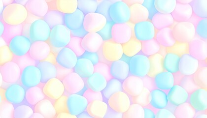Abstract Pastel Colored 3D Blob Pattern Background Texture with Soft Lighting and Repeating Shapes