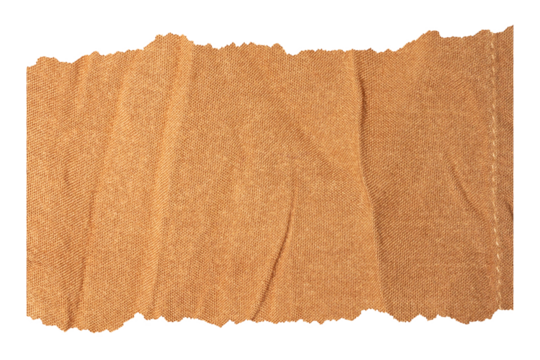 Rippled Brown Fabric with Torn Edges. The Rugged Texture Offers a Strong Visual Aesthetic, Suitable for Posters and Creative Projects