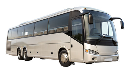 Modern bus isolated on transparent background, a comfortable and convenient mode of transportation for long distance travel