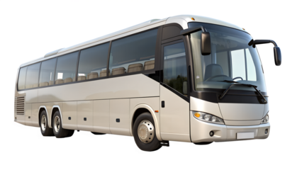 Modern bus isolated on transparent background, a comfortable and convenient mode of transportation for long distance travel