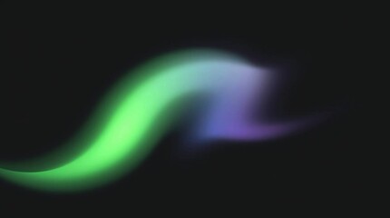 Abstract Green and Purple Light Trails on Black Background Particle Bokeh Effects