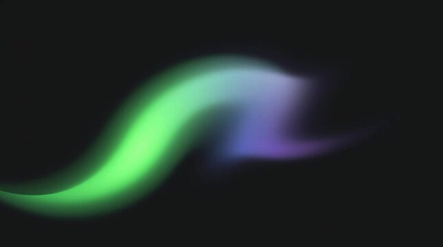 Abstract Green and Purple Light Trails on Black Background Particle Bokeh Effects